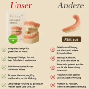 𝐇𝐢𝐝𝐨𝐧𝐞®🚀 – 🦷𝐏𝐫𝐞𝐦𝐢𝐮𝐦 𝐆𝐞𝐛𝐢𝐬𝐬🦷（✨Geeignet für alle Mundformen, speziell angefertigte Zahnersätze für die perfekte Passform✨）
