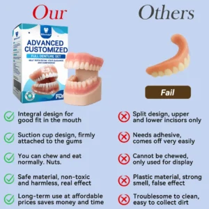 Bikenda® 👧🏻🔆- 𝐏𝐫𝐞𝐦𝐢𝐮𝐦 𝐃𝐞𝐧𝐭𝐮𝐫𝐞- (✨Suitable for all mouth shapes, custom-made dentures for a perfect fit✨）