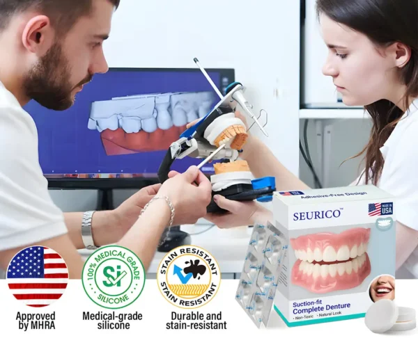 ✅ Made and Shipped from the Us I Suction-fit Complete Denture 🦷