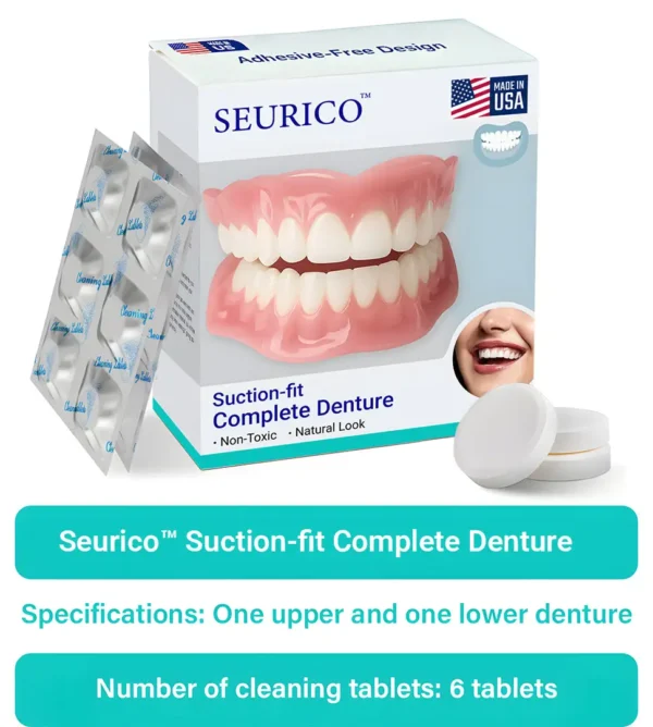 ✅ Made and Shipped from the Us I Suction-fit Complete Denture 🦷
