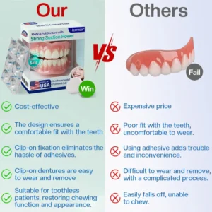 🔥Hermsa® Medical Full Denture with Strong Suction ✅ Made and Shipped from the USA🍀