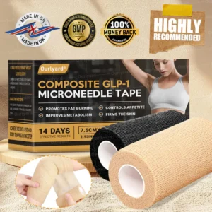 Patented & Made in UK | 🌰Ourlyard® Composite GLP-1 Microneedle Tape for Fat Burning & Contouring, for Abdomen, Legs, Arms & Buttocks (3"x 177" Roll-4.5M)