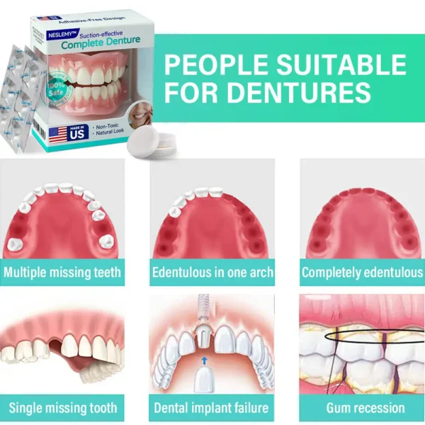 Suction-fit Complete Denture - Made and Shipped from the US