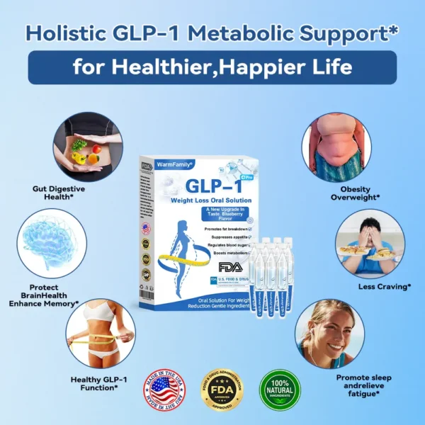 WarmFamily® GLP-1 Pro Weight Loss Oral Solution7 days visible effect, no side effects, suitable for all age groups 🌸
