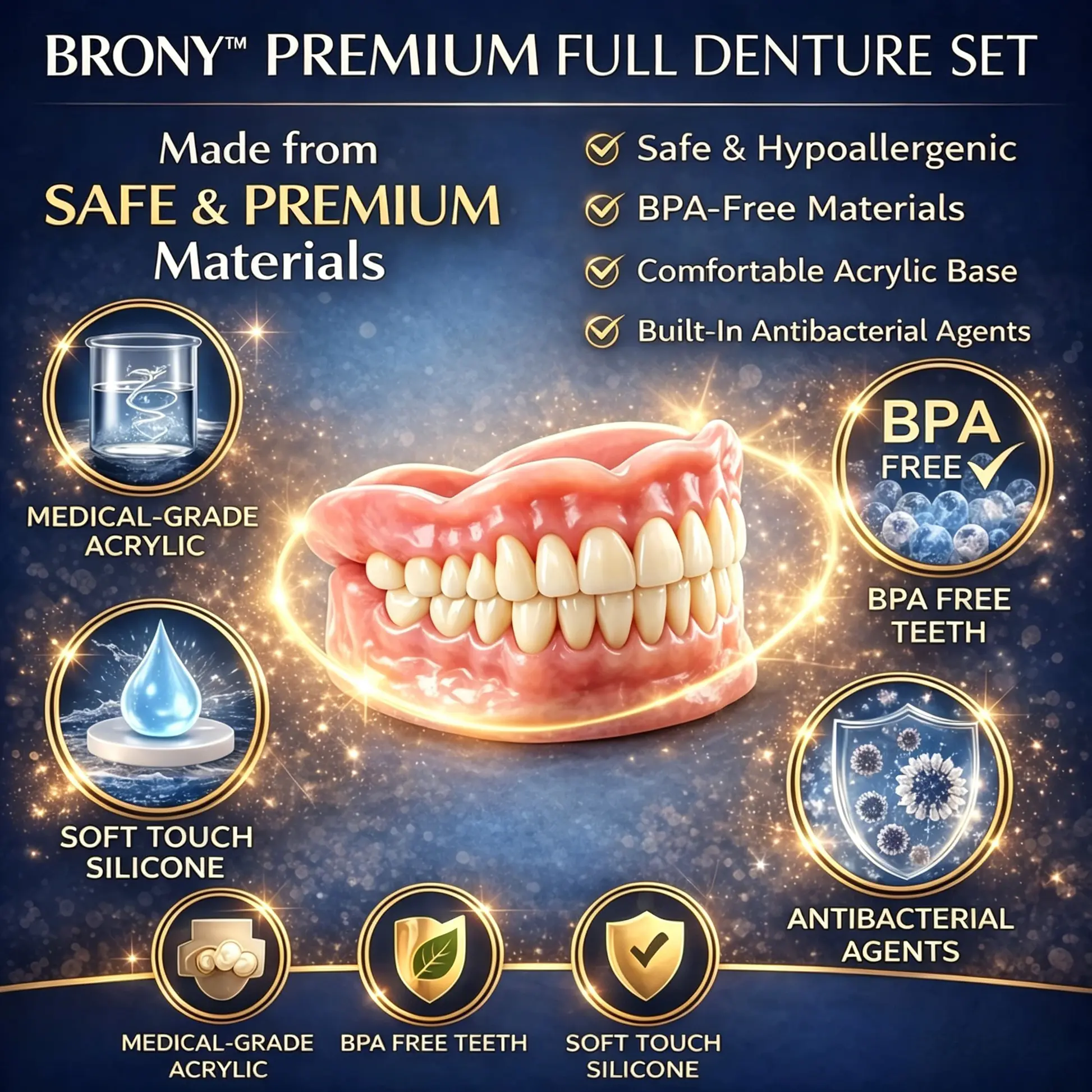 2026🏆✨LAST DAY SALE 70% OFF🔥 Newly upgraded second-generation BRONY™ complete dentures